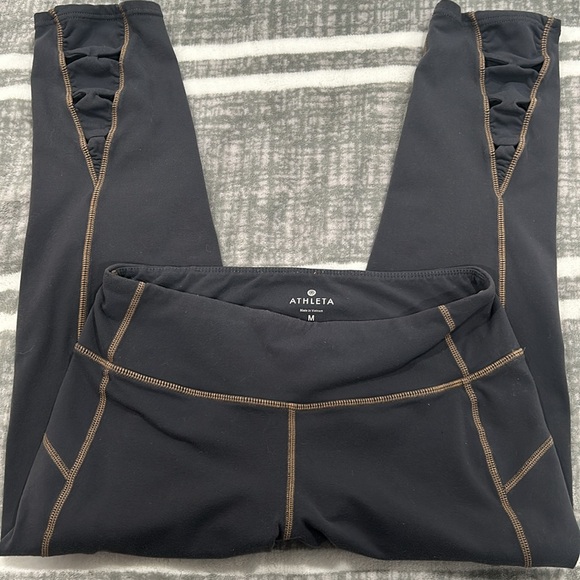 Athleta Gray Leggings with Wide Waistband and Snug Fit - Picture 10 of 12